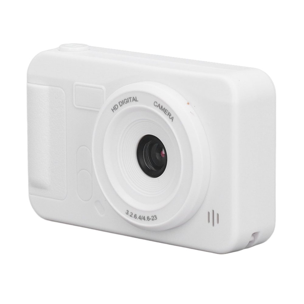 40MP Auto Focus Digital Camera with 8X Zoom, Anti Shake, Support 32GB Card for Selfie, Beginner, Video Camera with CMOS Sensor, LCD Screen (White)