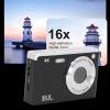 4K Digital Camera 16X Zoom Anti Shake 50MP Autofocus Compact Camera with Fill Light (Black) view 2