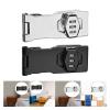 QXCIVR Drawer Lock Mechanical Password Lock Household Password Lock Rotary Hasp Locks Keyless for Garden Interior Mailbox Bathroom Doors(Silver) view 4