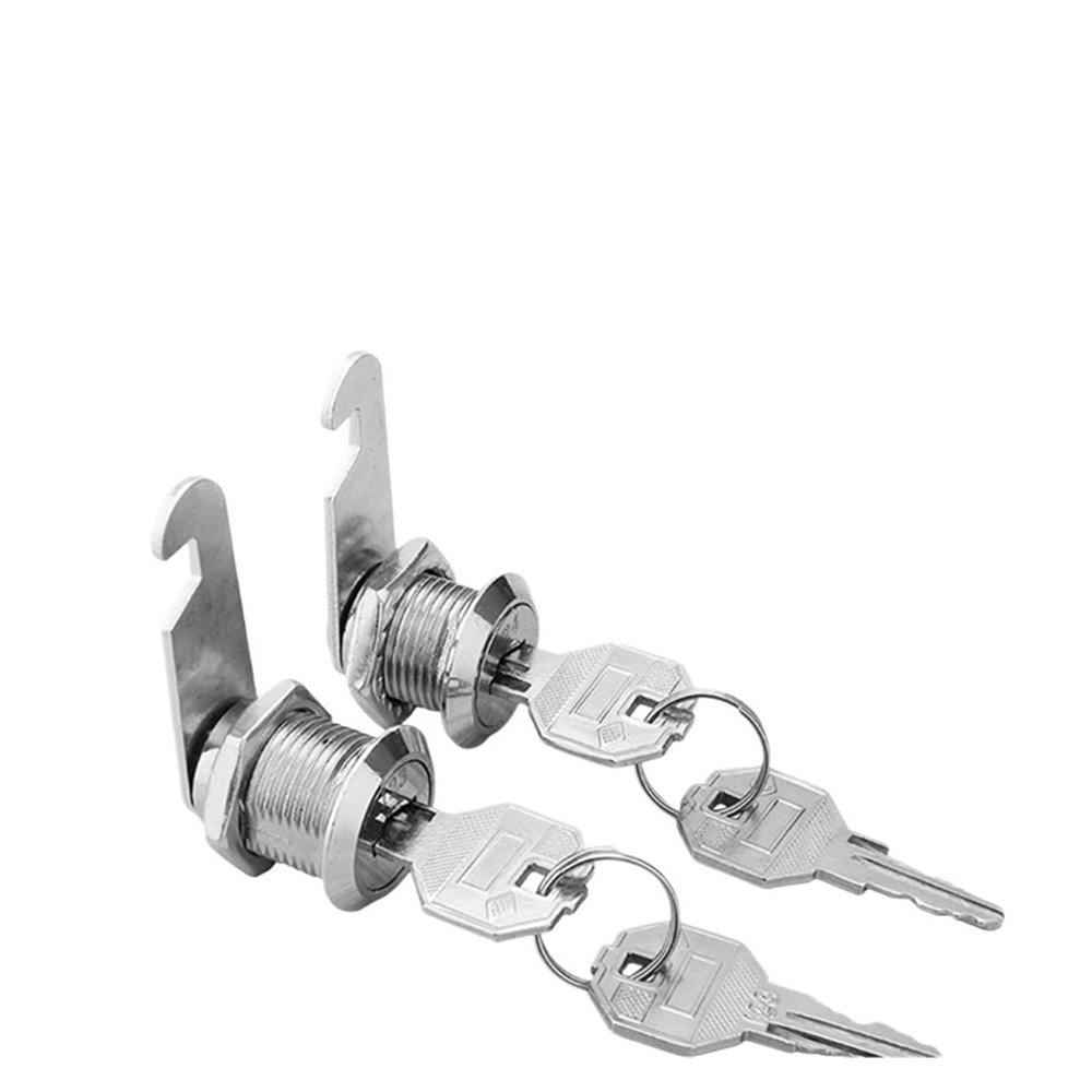 QXCIVR Drawer Lock 5/20/100SETS 16mm 20mm 25mm 30mm 35mm Metal Rotary Key Switch Push Button Lock Switch Latching Cylinder Cabinet Security Locker(Different key25mmSilver,20 Sets)