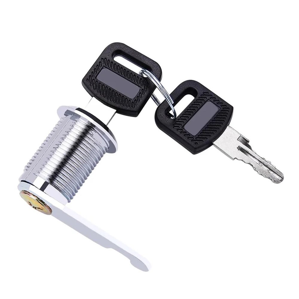 QXCIVR Drawer Lock 5/20/100SETS 16mm 20mm 25mm 30mm 35mm Metal Rotary Key Switch Push Button Lock Switch Latching Cylinder Cabinet Security Locker(Same key16mmSilver,100 Sets)
