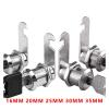 QXCIVR Drawer Lock 5/20/100SETS 16mm 20mm 25mm 30mm 35mm Metal Rotary Key Switch Push Button Lock Switch Latching Cylinder Cabinet Security Locker(Same key16mmSilver,100 Sets) view 3