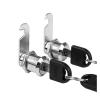 QXCIVR Drawer Lock 5/20/100SETS 16mm 20mm 25mm 30mm 35mm Metal Rotary Key Switch Push Button Lock Switch Latching Cylinder Cabinet Security Locker(Same key16mmSilver,100 Sets) view 4