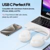 ADOOPE Wired Over-Ear Headphones with USB C Connector, Hi-Fi Stereo Sound, Noise-Isolating Ear Cups, Comfortable Fit for USB C Devices (No Bag, White) view 3