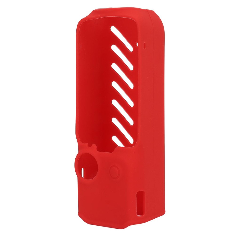 Drfeify Silicone Protective Sleeve Cover for Osmo Pocket 3 Camera, Handheld Gimbal, Non Slip Texture, Heat Dissipation Vents, Full Protection, Compatible with Action Camara (Red