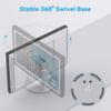 Almoz Riser Stand for Echo Show 21, Show 15 (All Generations), Adjustable Height with Swivel and Tilt, Aluminum Holder Stand for Show 21, Sturdy Non-Slip Base, Easy Screw Assembly (Riser-Silver) view 4
