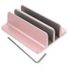 Angoily Vertical Laptop Stand with Double Slots Durable Aluminum Holder for Office and Home Optimized Stability for Laptops Tablets and Phones Rose Gold Color view 1