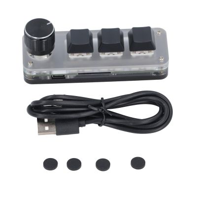 Custom Keypad 3 Key Mini Mechanical Keypad RGB LED Dustproof Red Switch USB C Connection Suitable for Game Music Control