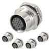 5Pcs M12 Male and Female Socket 4 5 8 pins Weld IP67/68 Install Front/Rear Panel Waterproof Circular connectors (Behind The Board (with a 16mm Opening),17P Female  5Pcs,Wire bonding Type) view 1