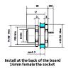 5Pcs M12 Male and Female Socket 4 5 8 pins Weld IP67/68 Install Front/Rear Panel Waterproof Circular connectors (Behind The Board (with a 16mm Opening),17P Female  5Pcs,Wire bonding Type) view 3
