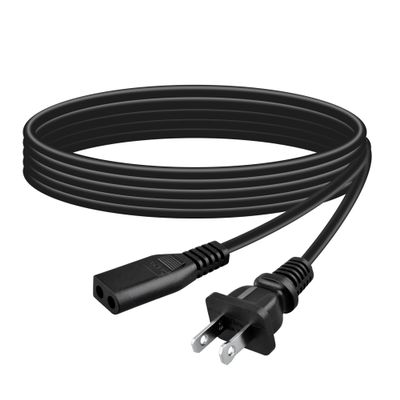 K-MAINS 2-Prong AC in Power Cord Cable Plug Compatible with Craig CD6951 CD6951-SL CD Boombox AM/FM Stereo Radio Cassette Recorder Player CD6925 CD6925BT-BK CD6925BT-SL Portable CD Boom Box Bluetooth