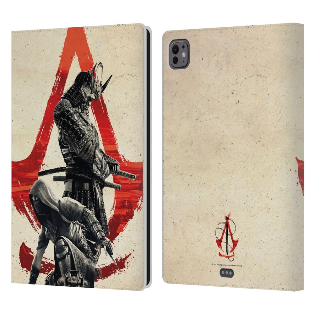 Head Case Designs Officially Licensed Assassin's Creed Yasuke and Naoe Shadows Graphics Leather Wallet Case Compatible with Apple iPad Pro 11 M4/M5 2024/2025