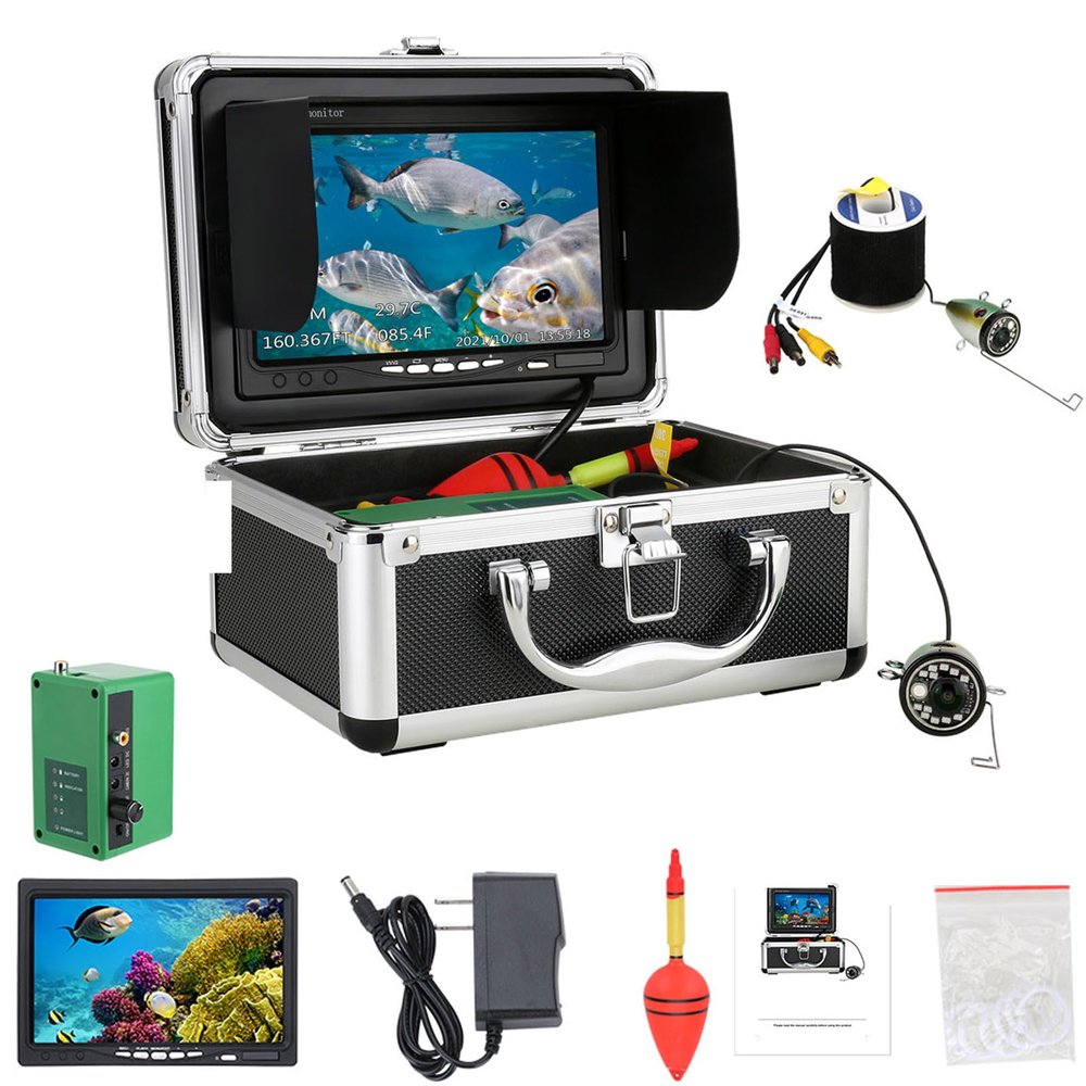 7" Fish Finder Underwater Fishing Camera Ice Fishing Camera Underwater W/12pcs Infrared Lights Ice Fishing Fish Finder for Ice/Sea/River/Boat Fishing with Depth and Temperature Display(Size:50M)
