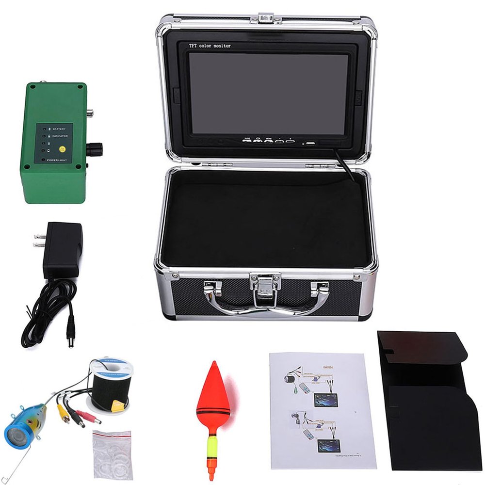 Kngiybo Underwater Fishing Camera 7" HD 1080P Ice Fishing Camera 15pcs White LEDs + 15pcs Infrared for Dark,Portable Ice Fishing Fish Finder for Sea, Lake, Boat, Ice Fishing(Size:15M)