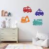 WOODOUNAI Construction Quarteto Nursery Wall Decor Wooden Constructions Vehicles Wall Decor Construction Themed Bedroom Decoration for Nursery Playroom Bedroom Sticker Decal (Vehicles) view 4