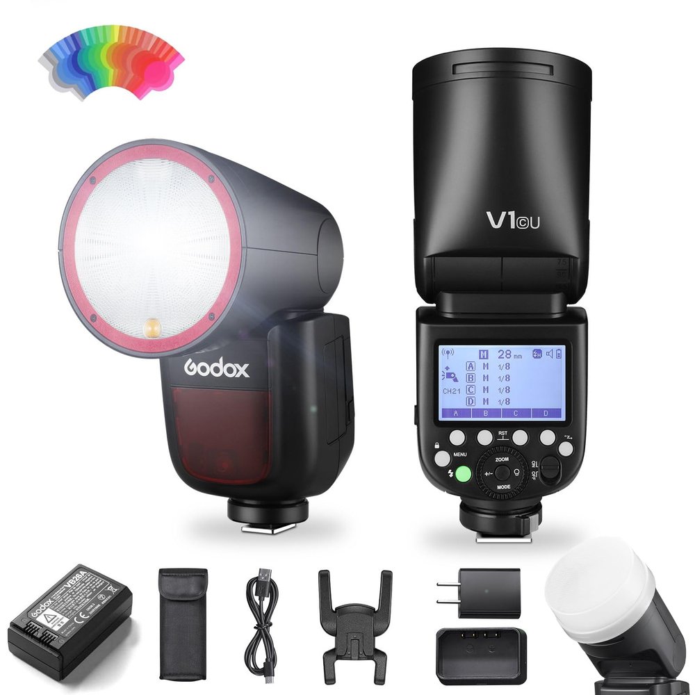 Godox V1-C U Flash for Canon, Godox V1 C U HSS TTL Round Head Speedlight with Accessories Kit for Portrait, Event, Travel, Wedding Photography