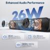FULMINARE Bluetooth Speaker with 26W HD Sound, Portable Speaker Up to 30H Playtime, AUX&TF-Card&USB Input, LED Lights, Speakers Bluetooth 5.3 Wireless for Home/Party/Outdoor, (Black) view 2