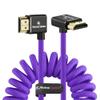 Alvin's Cables 8K HDMI 2.1 Cable 8K@60Hz 4K@120Hz High-Speed Braided Coiled Cable for Atomos Ninja,for Feelworld,for Sony FS5 FS7 FX9,BMPCC,for Canon C300 C500,Left to Up Angle Purple view 1