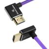 Alvin's Cables 8K HDMI 2.1 Cable 8K@60Hz 4K@120Hz High-Speed Braided Coiled Cable for Atomos Ninja,for Feelworld,for Sony FS5 FS7 FX9,BMPCC,for Canon C300 C500,Left to Up Angle Purple view 2