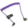 Alvin's Cables 8K HDMI 2.1 Cable 8K@60Hz 4K@120Hz High-Speed Braided Coiled Cable for Atomos Ninja,for Feelworld,for Sony FS5 FS7 FX9,BMPCC,for Canon C300 C500,Left to Up Angle Purple view 3