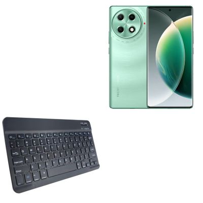 BoxWave Keyboard Compatible with Tecno Camon 30S - SlimKeys Bluetooth Keyboard, Portable Thin with Chiclet-Style Keys - Jet Black