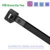 HS 18 Inch Zip Ties Black Heavy Duty 120 Pounds Wide Straps (50 Pack) Nylon PA66 UV Resistant,Self-Locking Large Long Electrical Plastic Cable Wire Zipties for Outdoor Use,Multi Purpose view 4