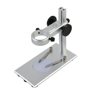 Lab Microscope Accessories 35mm Ring Focusing Holder Aluminium Alloy Microscope Stand Adjustable Camera Bracket(A Type with Light)