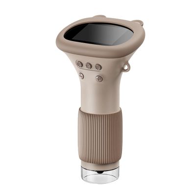 1000X Portable Digital Microscope, 2MP Macro Handheld Microscope 2.0 Inch IPS Color Screen with 8 LED Lights, Mini Microscope, One Click Photo & Video (Brown)