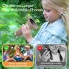 1000X Portable Digital Microscope, 2MP Macro Handheld Microscope 2.0 Inch IPS Color Screen with 8 LED Lights, Mini Microscope, One Click Photo & Video (Brown) view 2