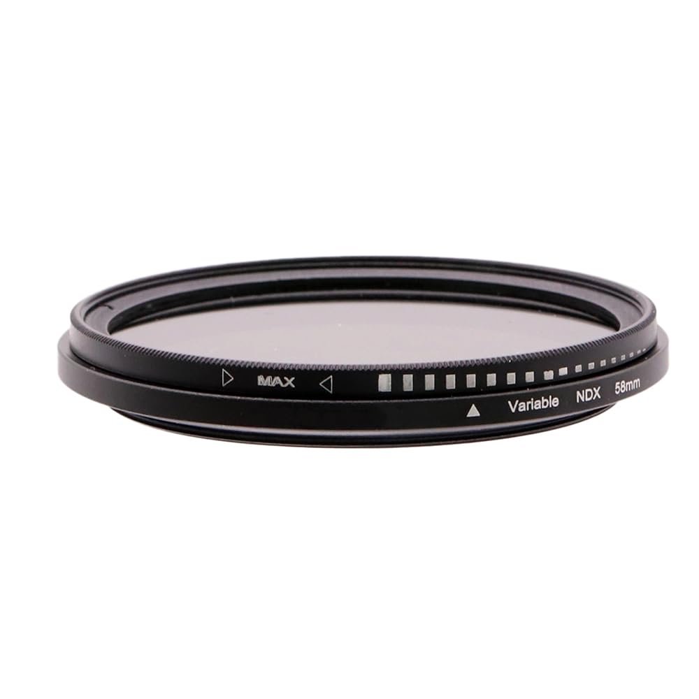 37/40.5/43/46/49/52/55/58/62/67/72/77/82/95mm Variable ND Filter ND2-ND400 ND Lens Filter for Camera Lens Adjustable Neutral Density Filter ND2-ND400 Water and Scratch Resistant ND Filter (58mm)