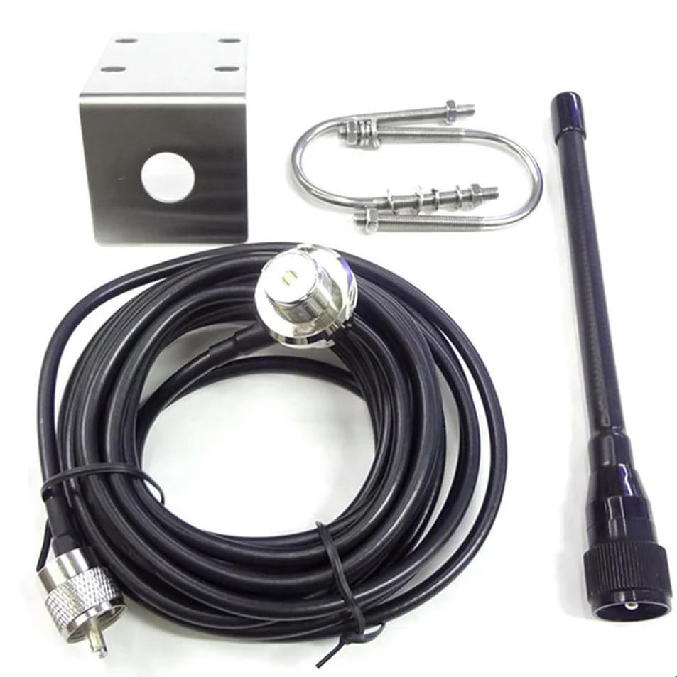 for VHF Marine Antenna 156-163Mhz Rubber Waterproof Mast Aerial with 5M RG-58 Cable for Boat Sailboat Yacht