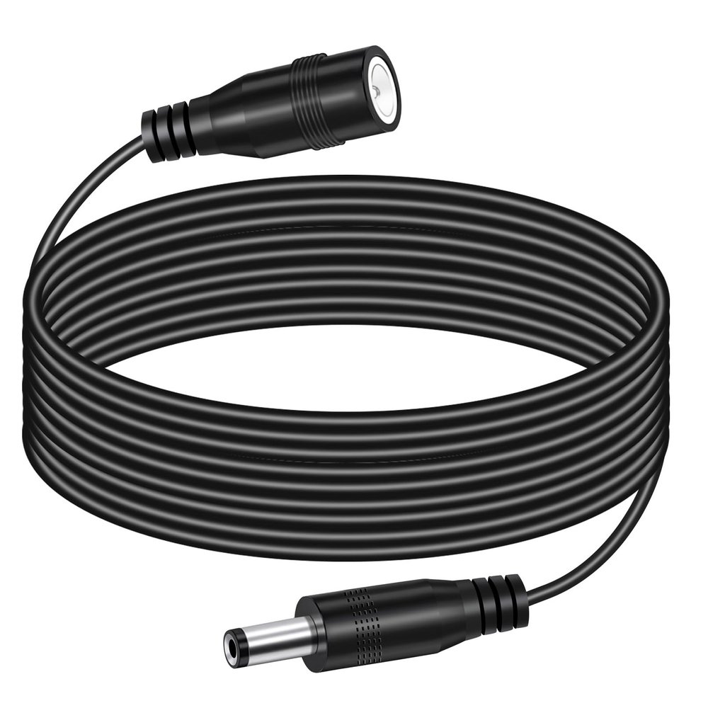 16FT/5M 12V DC Power Extension Cable  2.1mm x 5.5mm Male to Female Cord, Compatible with Security Cameras, CCTV, Routers, LED Lights, Pure Copper Wire for Stable Power Transmission
