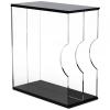 LZMZMQ Acrylic Vinyl Record Holder, Small Countertop Albums Books CDs Storage Organizer Box 1 2 3 Tier, for Tea House/Bedroom/Study/Bars/Living Room/Restaurants(Black+Clear,2 Grids) view 1