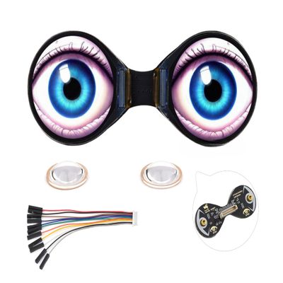0.71inch Double Eye Round LCD Display Module, 160160 Resolution, 65K Colors, IPS Display Panel, SPI Interface, Support ESP32/Pico Controller Boards, Embedded GC9D01 Driver
