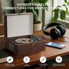 Yintiny Vintage-Style Portable CD Player with Bluetooth, Brown Leather view 2