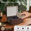 Yintiny Vintage-Style Portable CD Player with Bluetooth, Brown Leather view 3