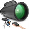 YANYO Portable Monocular monocular12x42 telescopes BAK4 Waterproof with Tripod, Used for Mobile Bird Watching, Hiking, Camping, Sightseeing for Adult Bird Watching Outdoor view 1