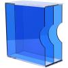 LZMZMQ Acrylic Vinyl Record Holder, Small Countertop Albums Books CDs Storage Organizer Box 1 2 3 Tier, for Tea House/Bedroom/Study/Bars/Living Room/Restaurants(Blue,2 Grids) view 1