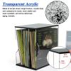 LZMZMQ Acrylic Vinyl Record Holder, Small Countertop Albums Books CDs Storage Organizer Box 1 2 3 Tier, for Tea House/Bedroom/Study/Bars/Living Room/Restaurants(Blue,2 Grids) view 3