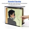 LZMZMQ Acrylic Vinyl Record Holder, Small Countertop Albums Books CDs Storage Organizer Box 1 2 3 Tier, for Tea House/Bedroom/Study/Bars/Living Room/Restaurants(Blue,2 Grids) view 4