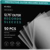EVEO 50 Vinyl Record Sleeves Outer Crystal Clear Outer Vinyl Sleeves LP Album Covers 12.75"x12.75" | Perfect Fit Protective 3 Mil Protection for Single & Double LPs - Archival Standard view 1