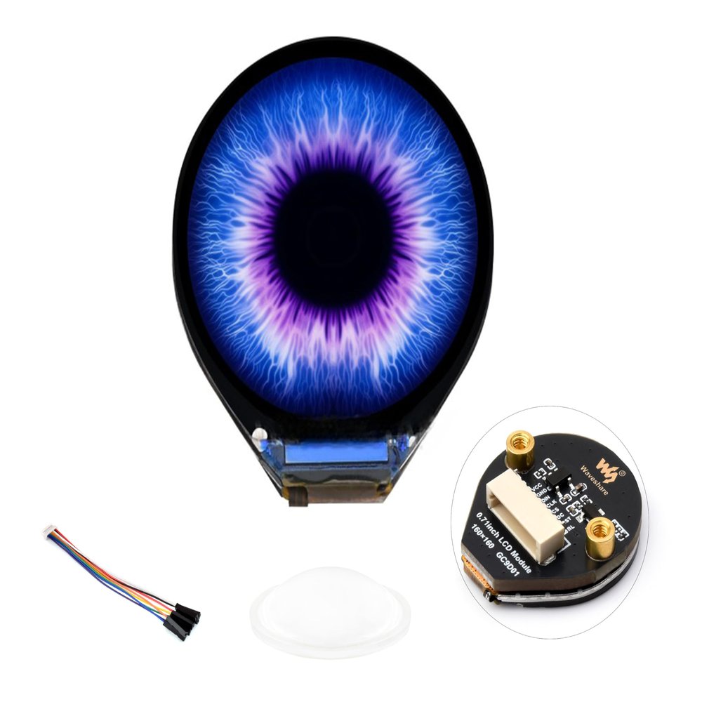 0.71inch Round LCD Display Module Compatible with Raspberry Pi Pico/Pico 2/Pico 2 W/ ESP32, 160160 Resolution,IPS Display Panel, SPI Interface, 65K Colors