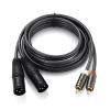 2RCA to Dual XLR Female/Male OFC Cable Shielded Compatible with The Amplifier Mixer Speakers 1.5m 300cm(Model B,3m) view 1