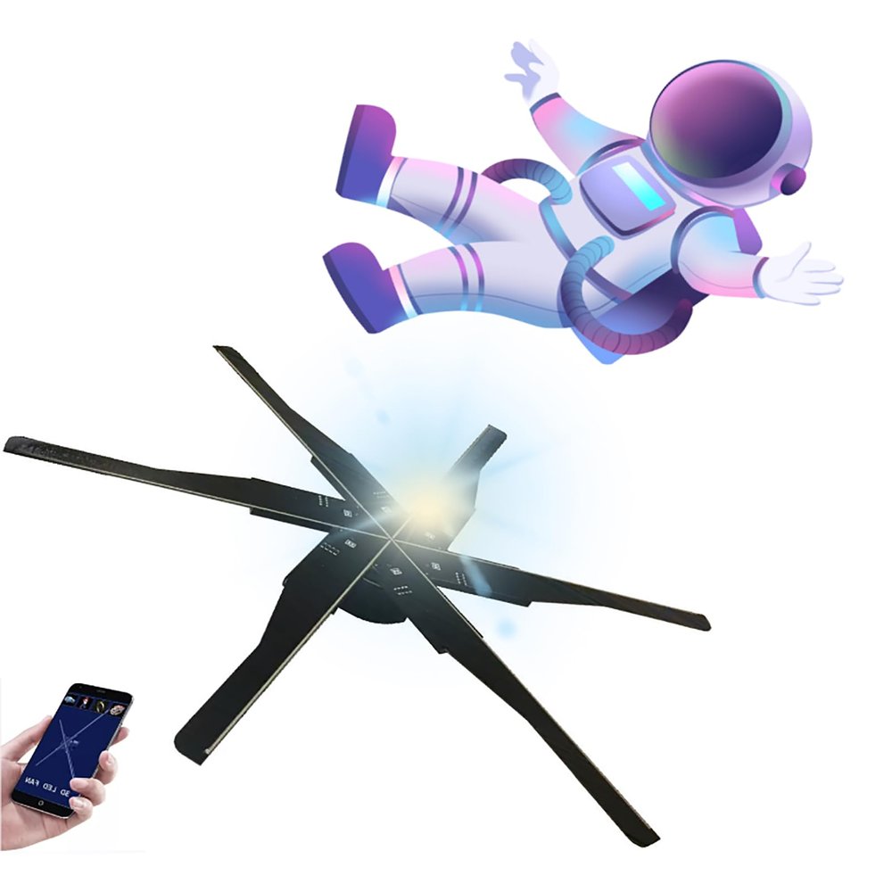 3d Hologram Projector,6 Blades Hologram Fan,screenless Display,high Definition,for outdoor Advertising