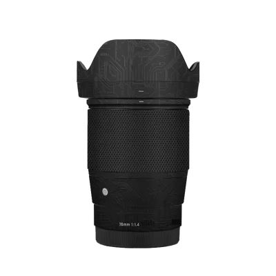 Skin Lens Camera Skin Wrap Vinly Protecticve Sticker for Sigma 16mm F1.4 DC DN Fit for Sony Mount Camera Photography Accessories 16mm 1:1.4 16 1.4(Circuit Black)