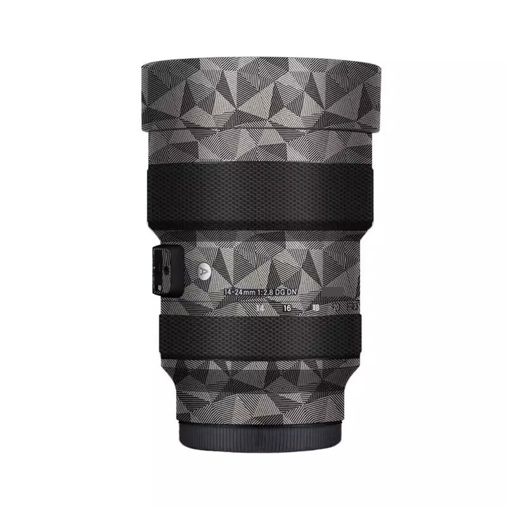 Camera Skin Wrap Lens Skins Protector Anti-Scratch Coat Wrap Cover Sticker for Sigma Art 14-24mm F2.8 DG DN Fit for Sony Mount Camera 1:2.8 14-24 2.8(Triangle Titanium)
