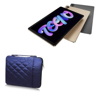 BoxWave Case Compatible with Tecno Megapad - Quilted Carrying Bag, Soft Synthetic Leather Cover w/Diamond Design - Navy
