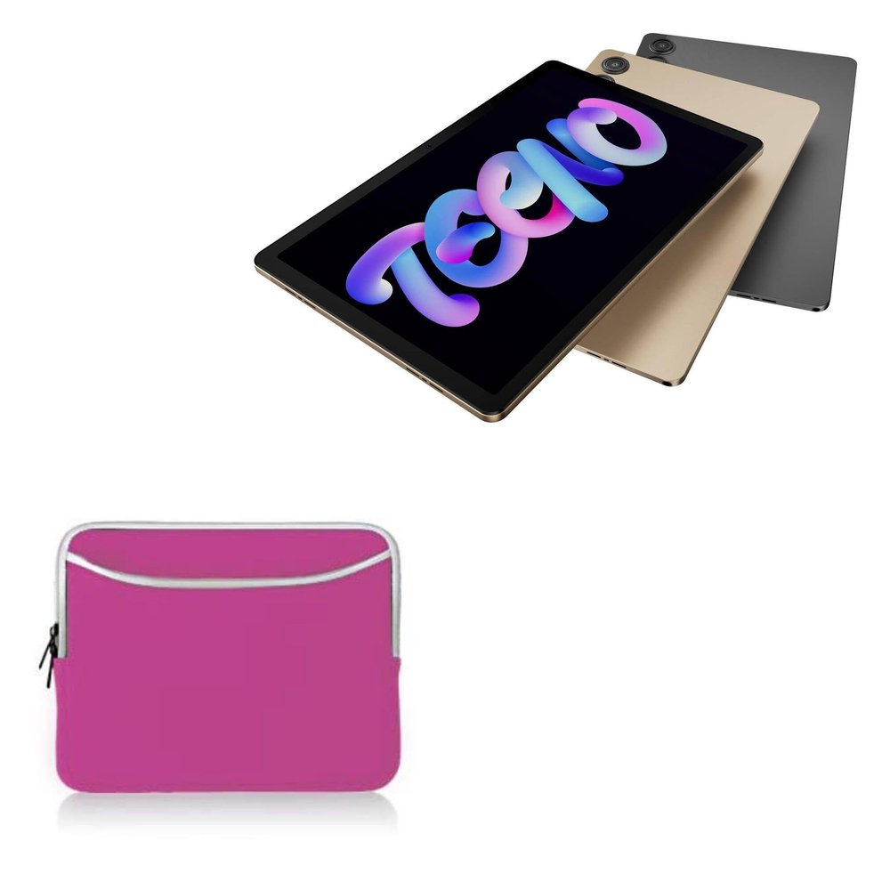 BoxWave Case Compatible with Tecno Megapad - SoftSuit with Pocket, Soft Pouch Neoprene Cover Sleeve Zipper Pocket - Flamingo Pink