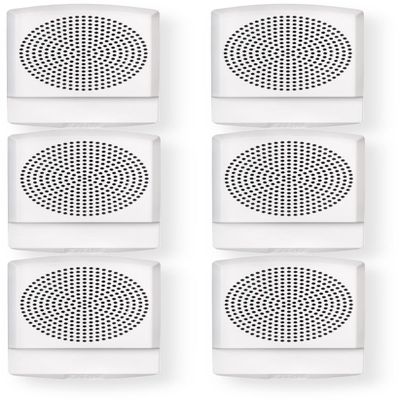 ELFHNW-N Pack of 6 Low-Frequency Sounders, White; Without Lettering; Built-in Level Adjustment Feature and Snap-on Grille Cover; Indoor; Wall Mounting; 24 Volts; Mounting Plate Included