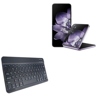 BoxWave Keyboard Compatible with Xiaomi Mix Flip - SlimKeys Bluetooth Keyboard, Portable Thin with Chiclet-Style Keys - Jet Black